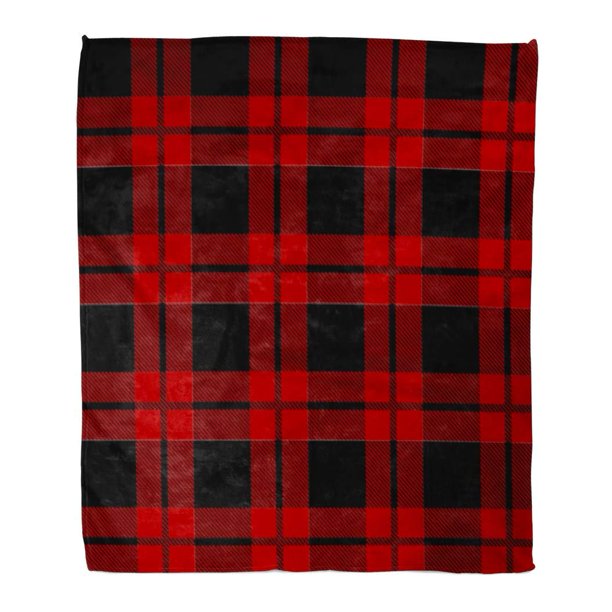 KDAGR Flannel Throw Blanket Red Checkered Lumberjack Plaid Pattern