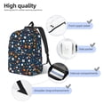 thumbnail image 3 of Fotbe Ball Sports Printed Canvas Daypack - Stylish and Durable Vintage Compact Backpack - Class, Work, Travel, or Laptop Bookbag,Organized Compartments-Small, 3 of 5