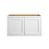 36" Wide 24" Tall 14" Deep Wall (Bridge) Cabinet Snow White Inset Shaker - Double Door - Unassembled