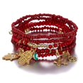 thumbnail image 3 of 4 Set Bohemian Wood Beads Bracelet Set For Women Multilayer Tassel Stackable Beaded Charm Stretch Statement Bracelet Set, 3 of 5