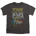thumbnail image 2 of Wonder Woman Femme Power Kids T Shirt for Youth Boys and Girls, Charcoal, Small, 2 of 4
