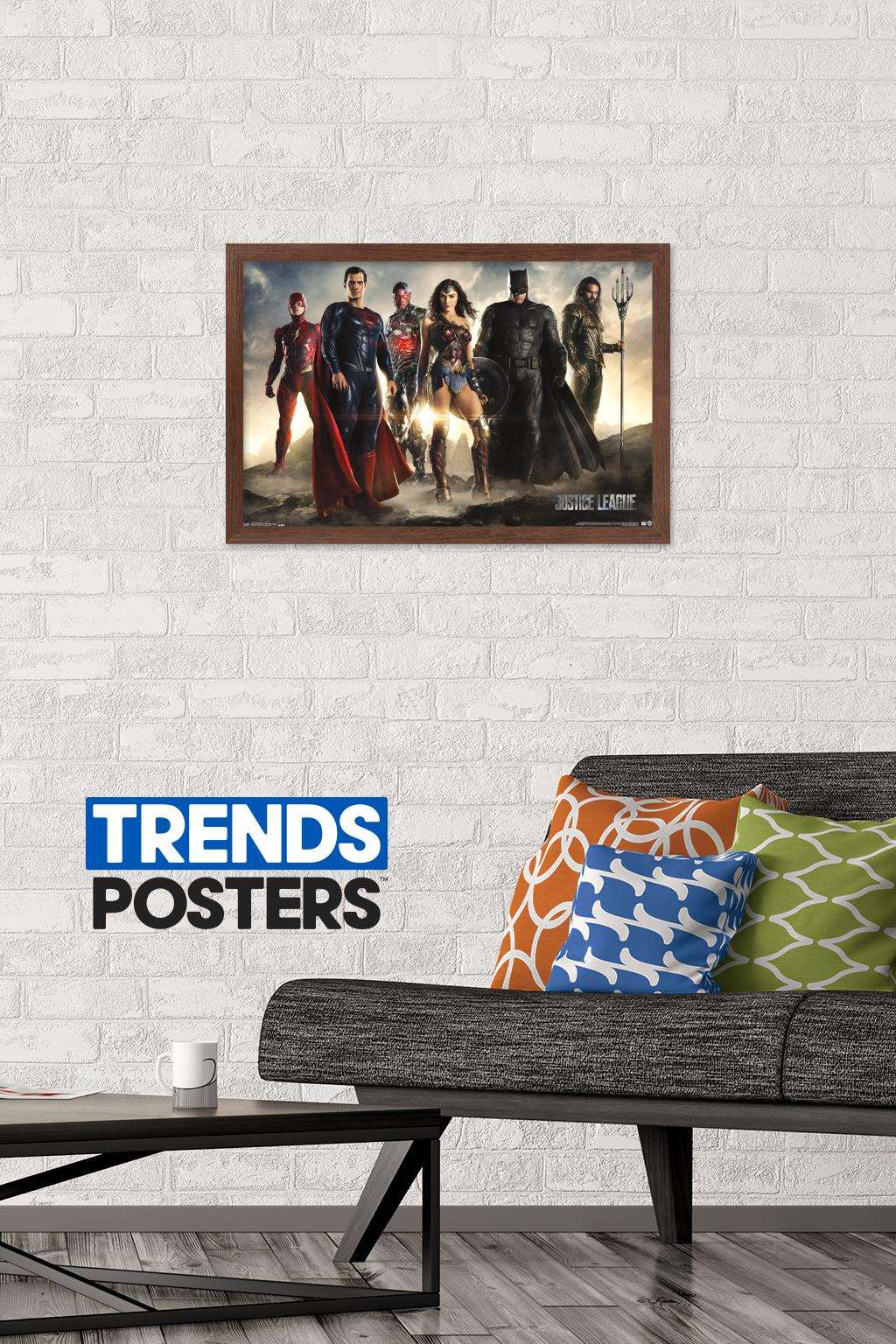 DC Comics Movie - Justice League - Group Wall Poster, 14.725" x 22.375", Framed