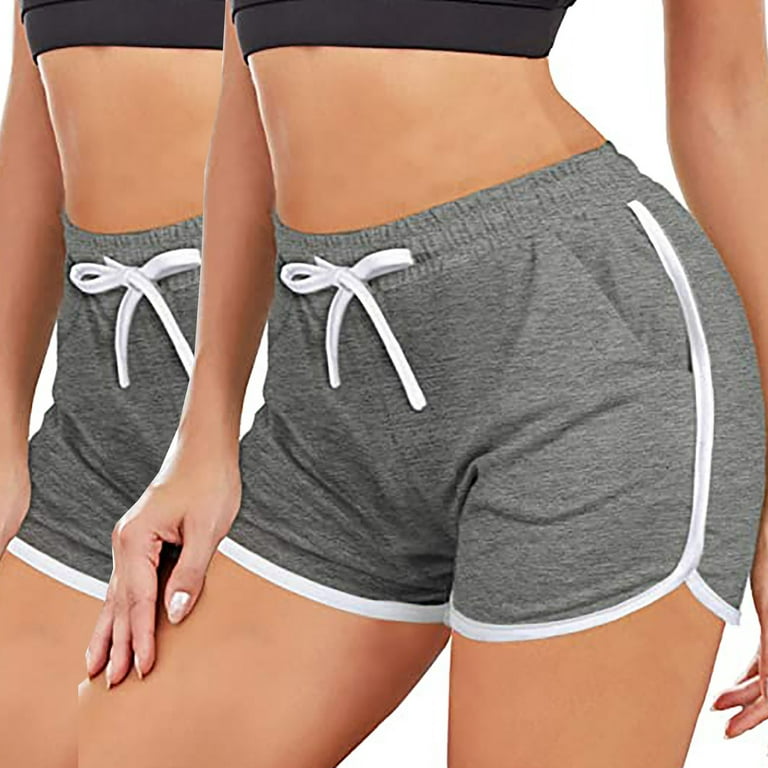 Hot Pants Women's Gym Workout Yoga Shorts Sexy High Waist Shorts Gym  Running Stretchy Dance Athletic Shorts Pack of 2