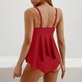 thumbnail image 7 of UTSJKR Tankini Swimsuit for Women Tummy Control Two Piece Bathing Suit V Neck Flowy Swimwear Top with Bottom Red XL, 7 of 7