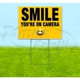 thumbnail image 1 of Smile Your On Camera (18" x 24") Yard Sign, Includes Metal Step Stake, 1 of 6