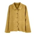 thumbnail image 4 of COMVALUE Womens Cotton Linen Shirts Jacket Long Sleeve Button Down Blazer Lightweight Casual Lapel Cardigans Summer Blouses Yellow for Size L, 4 of 4
