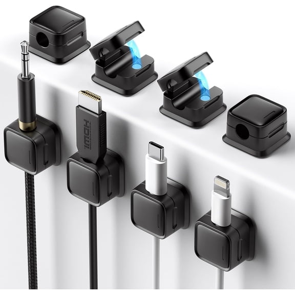 8 Pack Magnetic Cord Organizer Strong Adhesive For Home Office Car Desk