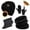 A-Black, variant on 5 Pcs Winter Beanie Hat Scarf Touchscreen Gloves Set with Wool Socks for Men Women Black