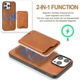 thumbnail image 3 of Allytechgroup for iPhone 13 Pro Max Phone Case with Card Holder [Compatible with Magsafe Wireless Charging] Slim PU Leather Magnetic Wallet Back Flip Case Soft TPU Bumper Shockproof Cover, Brown, 3 of 7