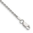 thumbnail image 1 of 925 Sterling Silver 1.85mm Rope Chain Anklet Ankle Bracelet, 1 of 6