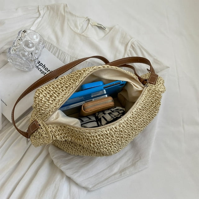 Crossbody Bag Handmade Commute Bag Paper Rope Casual Simple Elegant Female Purse