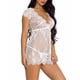 thumbnail image 4 of Vestido de ropa de dormir de perspectiva de encaje de mujer Ropa interior de lencería sexy, Blanco, M Methold XX000076-06, 4 of 7