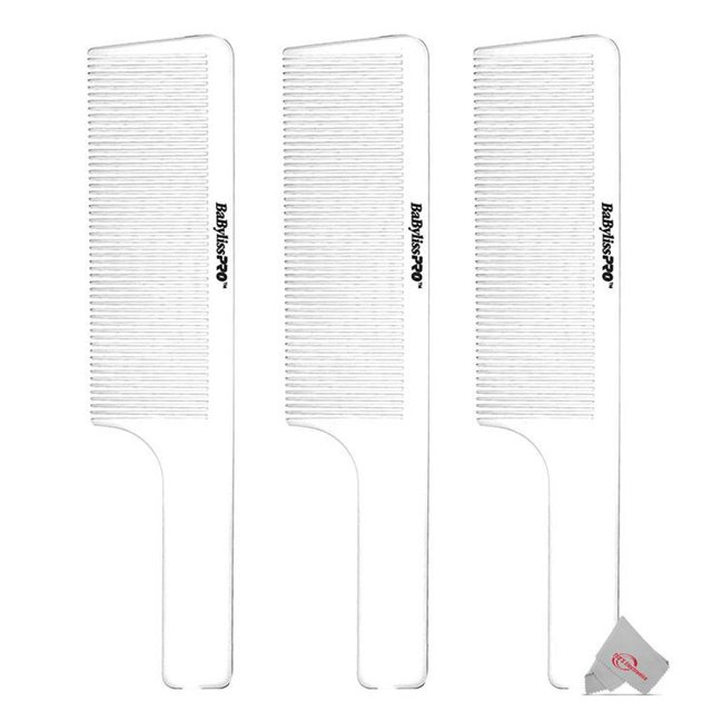 Three BaBylissPRO Barberology 9 Inch Clipper Comb - White