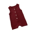 thumbnail image 4 of Kiapeise Baby Girl Boy Sleeveless Jumpsuit  Linen Bodysuit Romper Pajamas, 4 of 9