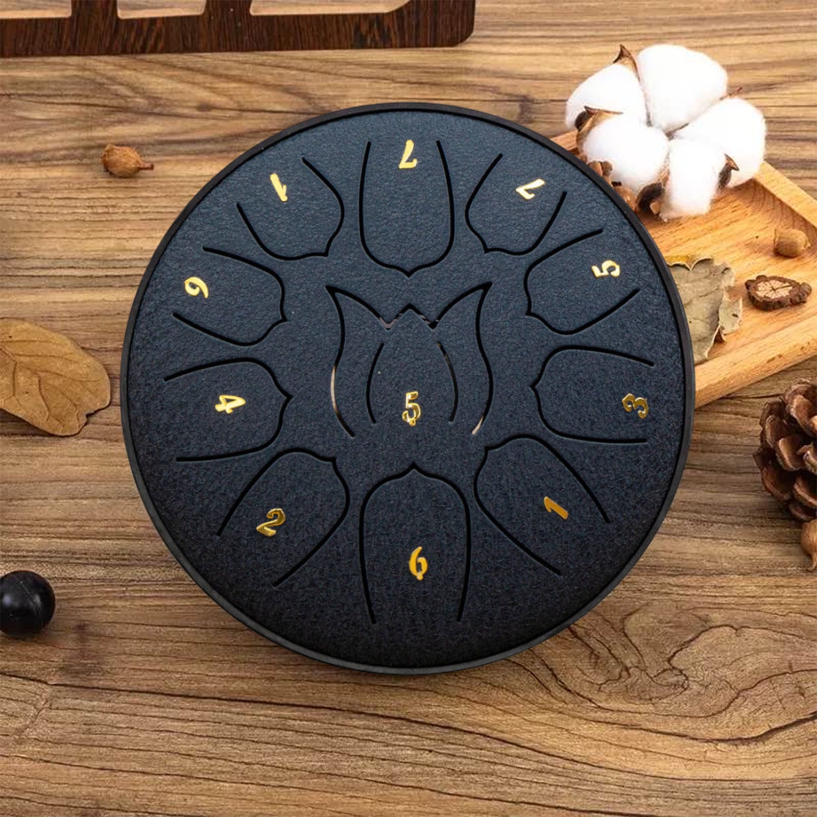 Hand Drum 11 Tone Steel Tongue Drum, Portable Steel Drum Instrument for Music Meditation Therapy Yoga, Carbon Steel Handpan with Bag Beater