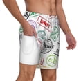 thumbnail image 2 of Kdxio Stamp Set Collection Print Men'S Swim Trunks With Compression Liner 7 Inch Inseam Quick Dry Swim Shorts, 2 of 7