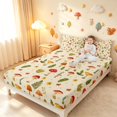 thumbnail image 3 of Homewish Cute Cartoon Mushrooms Bed Sheets,Kawaii Floral Plants Full Size Sheets,Beige,4pcs,1 Flat Sheet, 1 Fitted Sheet and 2 Pillowcases, 3 of 6