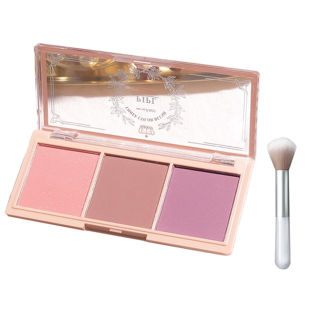 Blushers for Cheeks, 3 In 1 Color Matte Face Blush Make Up Powder, Makeup Blusher for Long-Lasting Sweat-Resistant Non-Greasy Blush Glow Matte Brighten Skin Natural Look