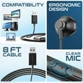 thumbnail image 2 of Delton 10E USB Computer Headset with Microphone, 8ft Long Cord Wired Earbuds for Laptops/PC/Mac, HiFi Stereo Sound, Compatible with MS Team, Zoom, Google Meet - Black, 2 of 9