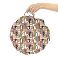 thumbnail image 2 of Cats Round Floor Cushion with Handle, Continuous Kitties Portrait Posing Meow Animal Crowded Happy Characters Pet Cheerful, Pillow for Living Room & Dorms, 18" Round, Multicolor, by Ambesonne, 2 of 4