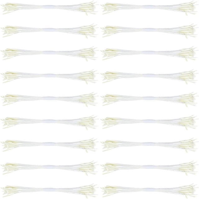 400~500 piezas de estambres de flores de doble cabeza, pistilo de 0,5 mm, núcleo floral de plástico hecho a mano, flores artificiales, polen, estambres