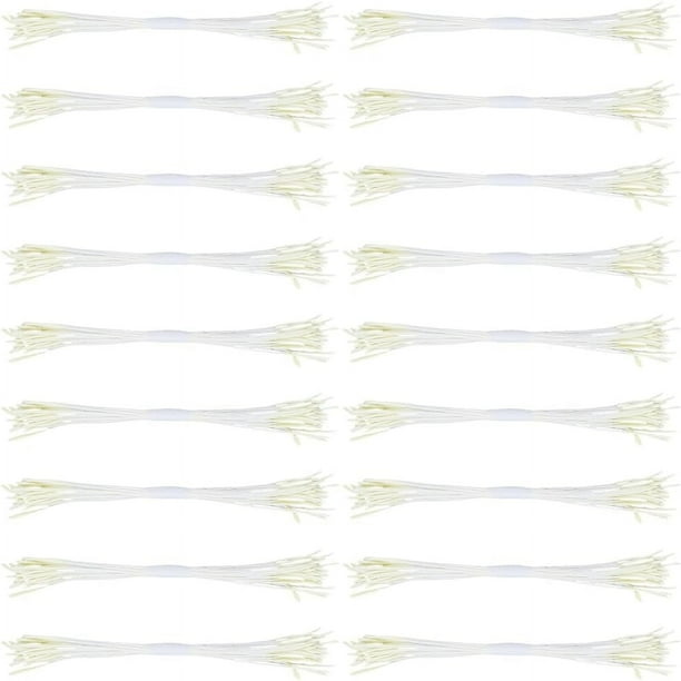 400~500 piezas de estambres de flores de doble cabeza, pistilo de 0,5 mm, núcleo floral de plástico hecho a mano, flores artificiales, polen, estambres