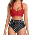 thumbnail image 2 of Neinkie Women Wrap Bikini Set Push Up High Waisted 2 Piece Swimsuits, 2 of 7