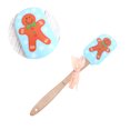 thumbnail image 2 of MasteelfCA Christmas Printed Wooden Handle Silicone Spatula Scraper Butter Cake Cream Stirrer Kitchen Baking Tool (Gingerbread Man), 2 of 7