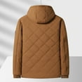 thumbnail image 5 of Iugvhana Men's Winter Quilted Jacket Windproof Thermal Fleece Lined Jacket Full Zip Thick Warm Casual Hooded Jacket with Zipper Pocket Coffee XL, 5 of 7