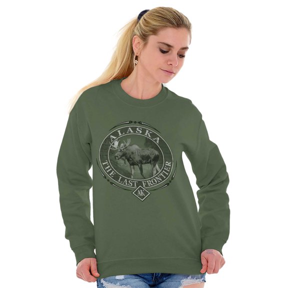 Alaska AK Rugged Mountain Moose Sweatshirt for Men or Women Brisco Brands S
