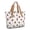Pug and Circles White Pattern, variant on Schnauzer and Roses Cream Pattern Large Tote Bag for Women, Polyester Roomy Beach Bag with Pockets and Zipper, Water Resistant Gifts Ideas for Women Men