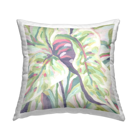 Stupell Industries Curving Leaves Pattern Decorative Printed Throw Pillow Design by June Erica Vess
