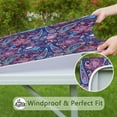 thumbnail image 6 of Blue Pioneer Flower and Paisley Pattern Square Fitted Tablecloth with Elastic Edge,Square Table Cover,Washable Elastic Table Cover for Home Kitchen Party Decor 36"x36", 6 of 6
