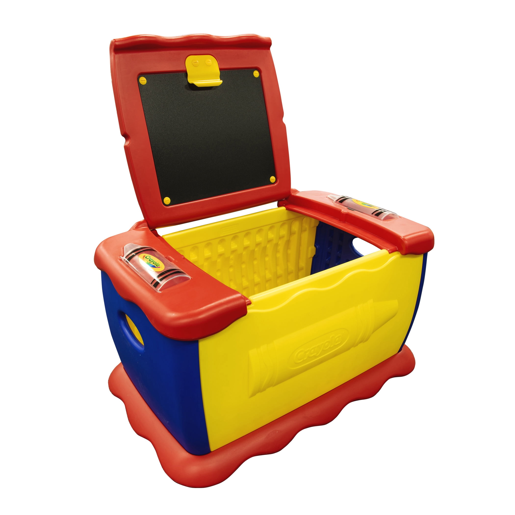 Crayola Multi-Color Flip Top Giant Toy Box with Chalkboard Surface, 50 Gallon Storage Capacity