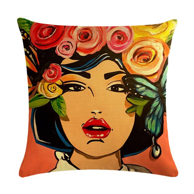 45 * 45 cm (18 Pulgadas *) Mexicano Patrón De Lino Coche Funda De Cojín Decorativa Para El Hogar