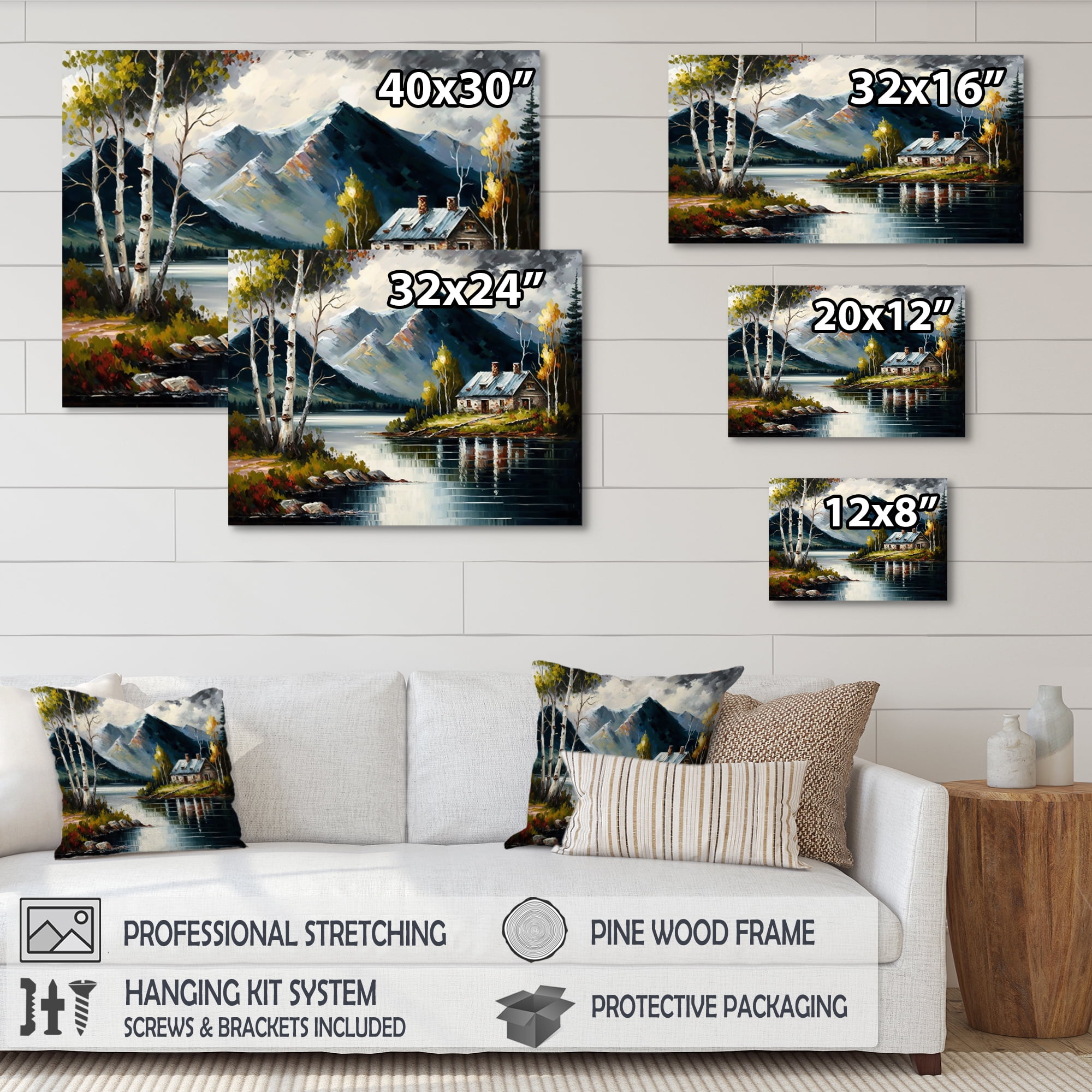Designart Lake House Scenery In Summer I Canvas Wall Art