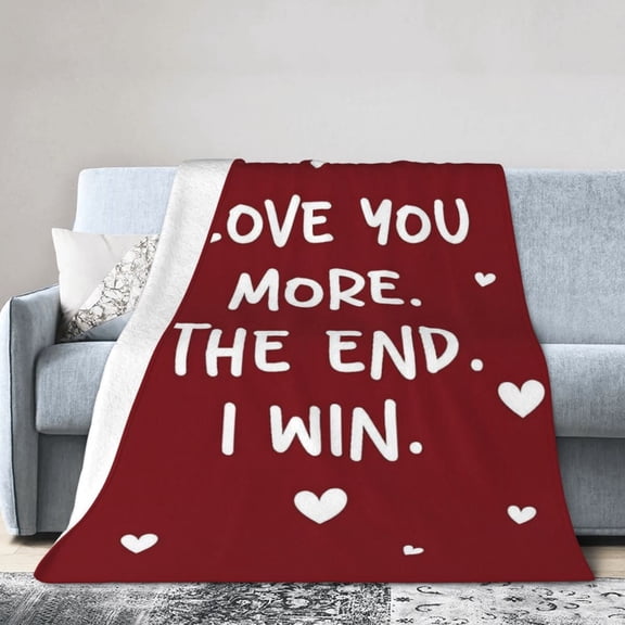 Anniversary Couple Gifts for Him Her - I Love You More Fleece Throw Blanket - Mothers Day Anniversary Wedding Gifts for Wife Women friend 50x40
