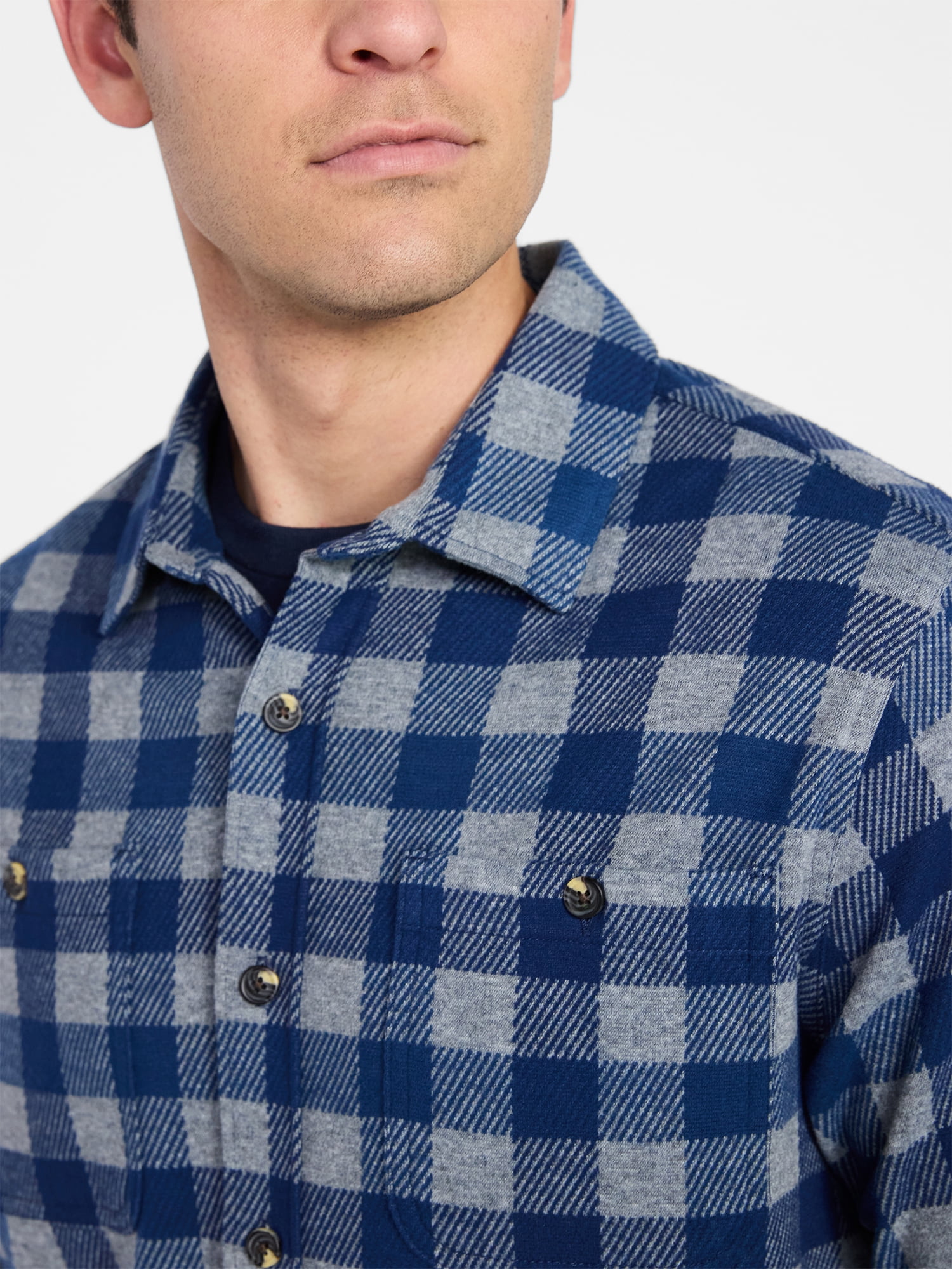 George Men's & Big Men's Knit Overshirt with Long Sleeves, Sizes S-3XL