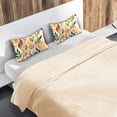 thumbnail image 5 of Yayeee Pillowcase King Size Set of 2 Satin Wrinkle Resistant Pillow Case, Orange Leaves, 5 of 7