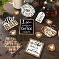 thumbnail image 4 of IUAMXWU 12 Pcs Coffee Bar Tray Decor Set 3.94" Farmhouse Wooden Signs Table Decor Coffee Time Wood Tray Decorations for Graduation Mothers Day Bar Home Kitchen Tiered Tray Decor, 4 of 7