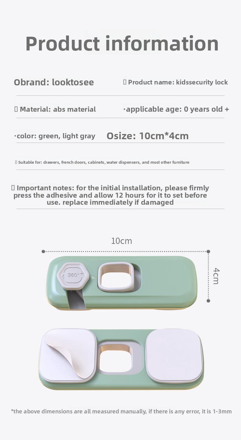 XIHAMA Child safety lock - 5 pieces, Light grey, anti-pinch drawer/fridge cabinet