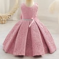 thumbnail image 2 of Vestido de niña de un año de encaje, vestido de princesa para niña de las flores, lazo, disfraz de pasarela, 2 of 6