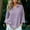 Purple, variant on Women's Casual Solid Color Cropped Sleeve Loose Pullover Top with Trumpet Cuff