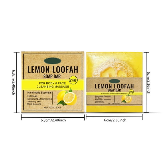 FcBaudy Hand Soap Lemon Soap Natural 100 G Solid Soaps With Loofah Soap For Hair Body Face Soap For Bathing Showers Washing 100g soap soap