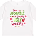 thumbnail image 4 of Inktastic Too Adorable to Wear Ugly Sweaters Boys or Girls Long Sleeve Toddler T-Shirt, 4 of 5