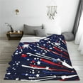 thumbnail image 5 of Honeii Red White Blue Fireworks 1 Print Fleece Blanket - Throw Blanket for Bed, Sofa, Couch, Camping, and Travel , Microplush Ultra Soft Warm Blanket-80"x60", 5 of 7