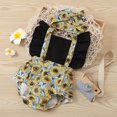thumbnail image 2 of MANHUJI 6-9 Month Girl Clothes Infant Baby Girls Ruffle Floral Print Backless Romper Bodysuit+Headbands Outfits Newborn Sleepers Preemie Clothes Girl Baby Clothes for Girls Newborn (Black,100), 2 of 6