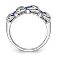 thumbnail image 2 of White Sterling Silver Ring Band Gemstone Tanzanite Oval Blue Diamond, 2 of 6