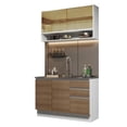 thumbnail image 1 of Cocina Integral Madesa Glamy Con Tarja 120 Cm Blanco/Marrón, 1 of 11