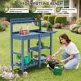 thumbnail image 4 of SERWALL Potting Bench Set of 2, Outdoor Potting Table with Sink, HDPE Material All Weather Use- Navy, 4 of 8